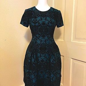 Vince Camuto Embroidered Dress in Black/Blue